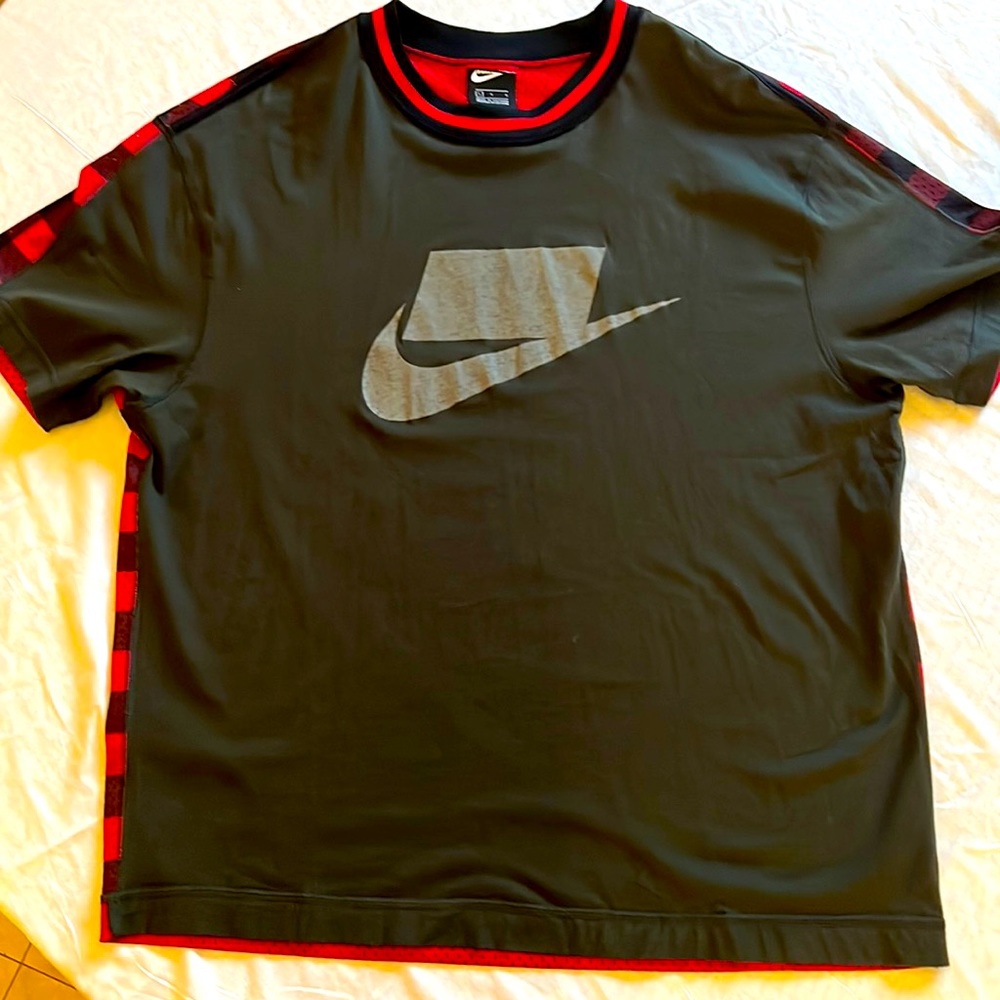 Nike Sportswear Mens Plaid Mesh Shirt Sz L